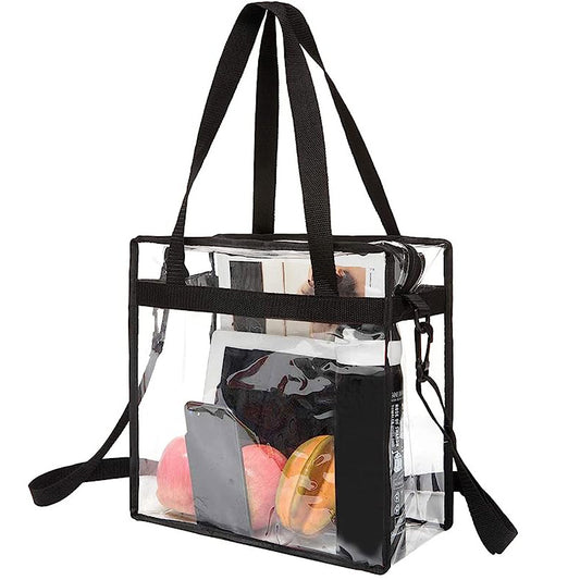 ✨Clear Stadium Approved Bags – 12x6x12 Large Transparent Tote Bags with Zippers and Handles for Concerts, Sporting Events, Music Festivals, Work, School, Gym✨