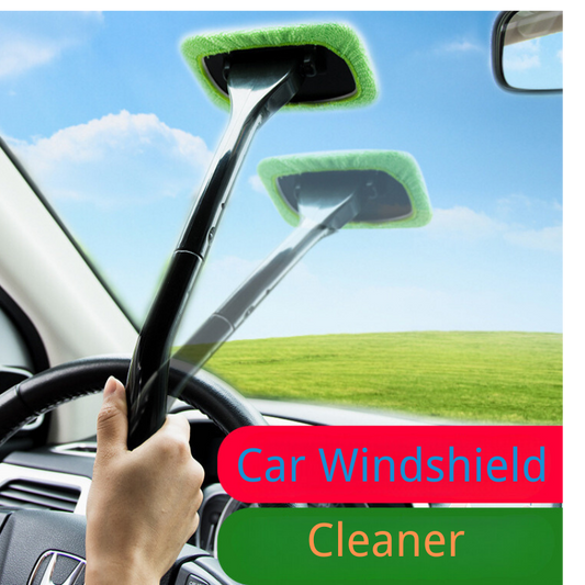 🔥🚘 Car Windshield Cleaner Tool Car Window Cleaning Supplies Set with 4 Washable and Reusable Cloth Pad Head Windshield Washer Brush for Auto Glass Truck Vehicle Accessories 🚘📌