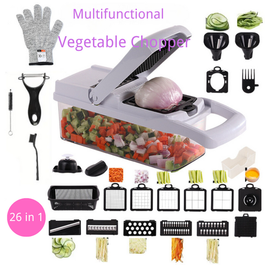 🔥  Multifunctional Vegetable Chopper Spiralizer Vegetable Slicer with Container vegetable grater Food Chopper Onion Chopper Slicer Dicer Cutter 26-1，22-1 Vegetable Chopper🔥