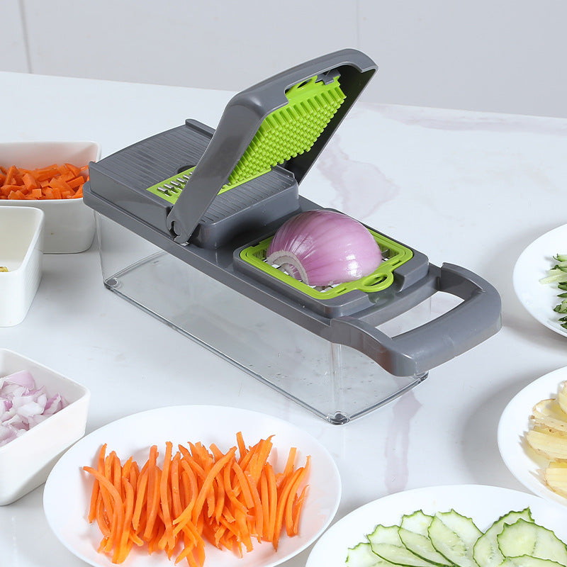 🔥  Multifunctional Vegetable Chopper Spiralizer Slicer with Container vegetable grater  Onion Chopper  Dicer Cutter 15-1 🔥