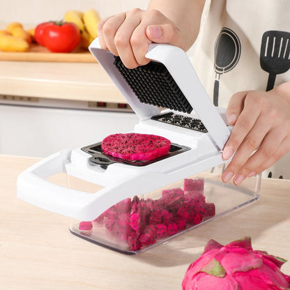 🔥  Multifunctional Vegetable Chopper Spiralizer Slicer with Container vegetable grater  Onion Chopper  Dicer Cutter 15-1 🔥